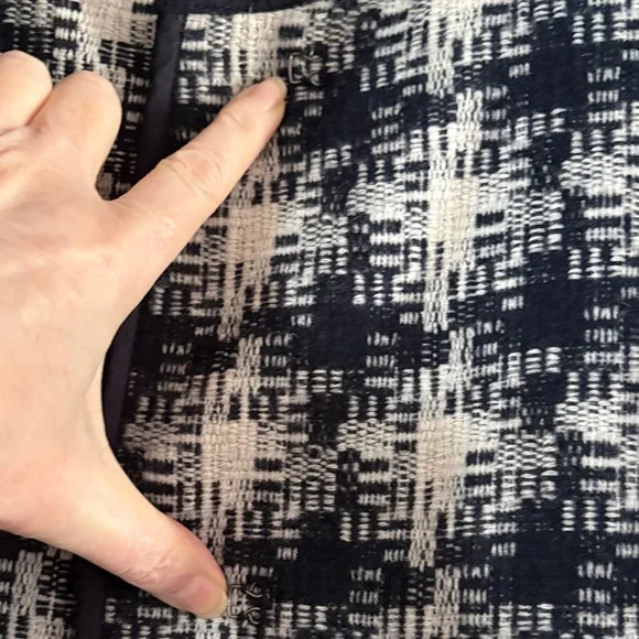 Navy and White Patterned Coat NWT - Picture 8 of 10